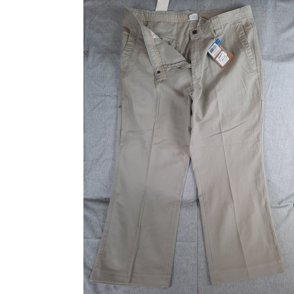 Columbia Mens Ultimate ROC Pant Fossil‎ Tan Omni-Shield Cotton Canvas 38x34